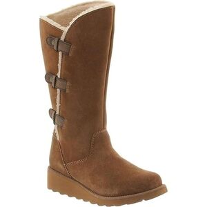 Bearpaw Women's Hayden Mid Calf Fleece Lined Suede Hickory Winter Boots Size 10